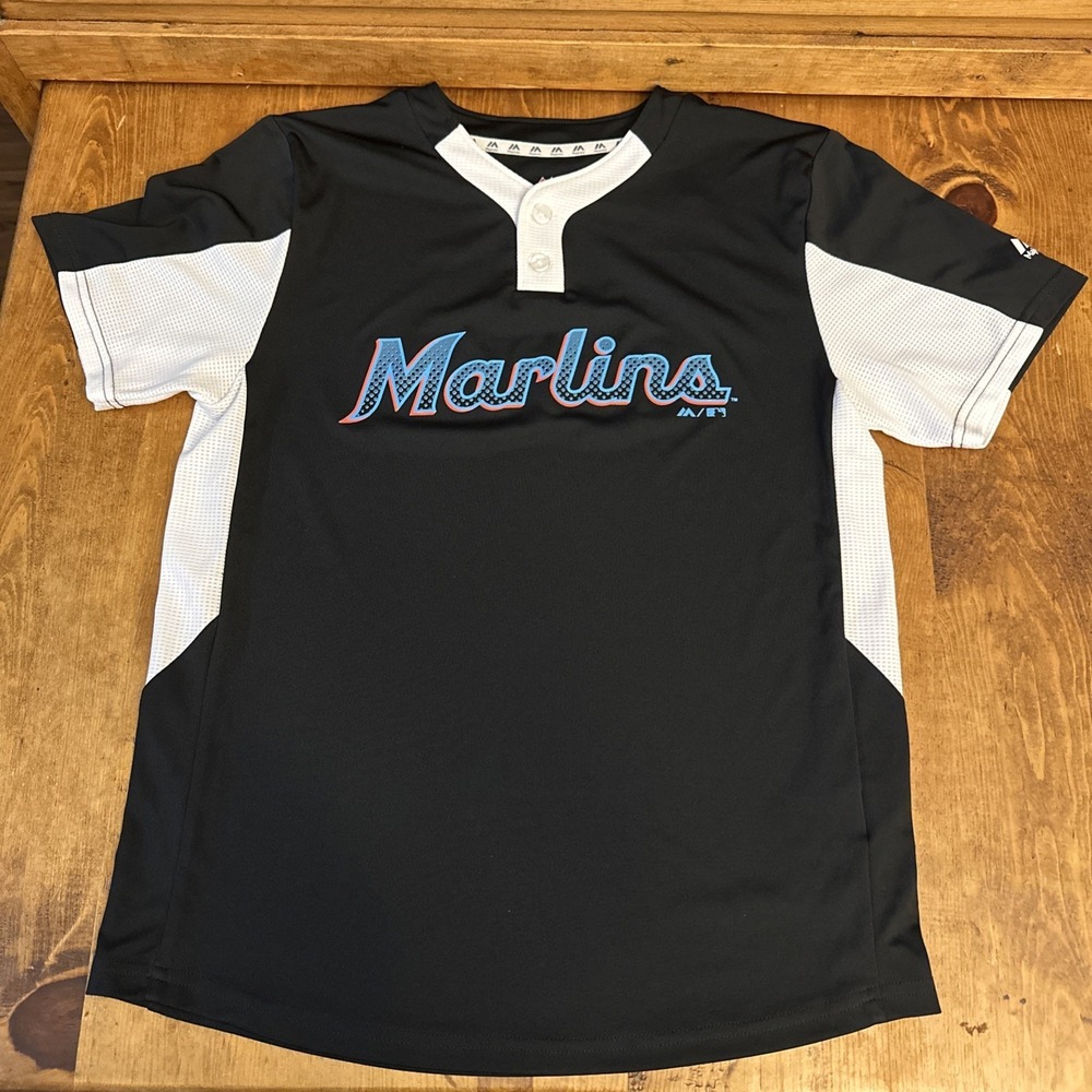 Majestic Cool Base Youth Miami Marlins Jersey Size Large